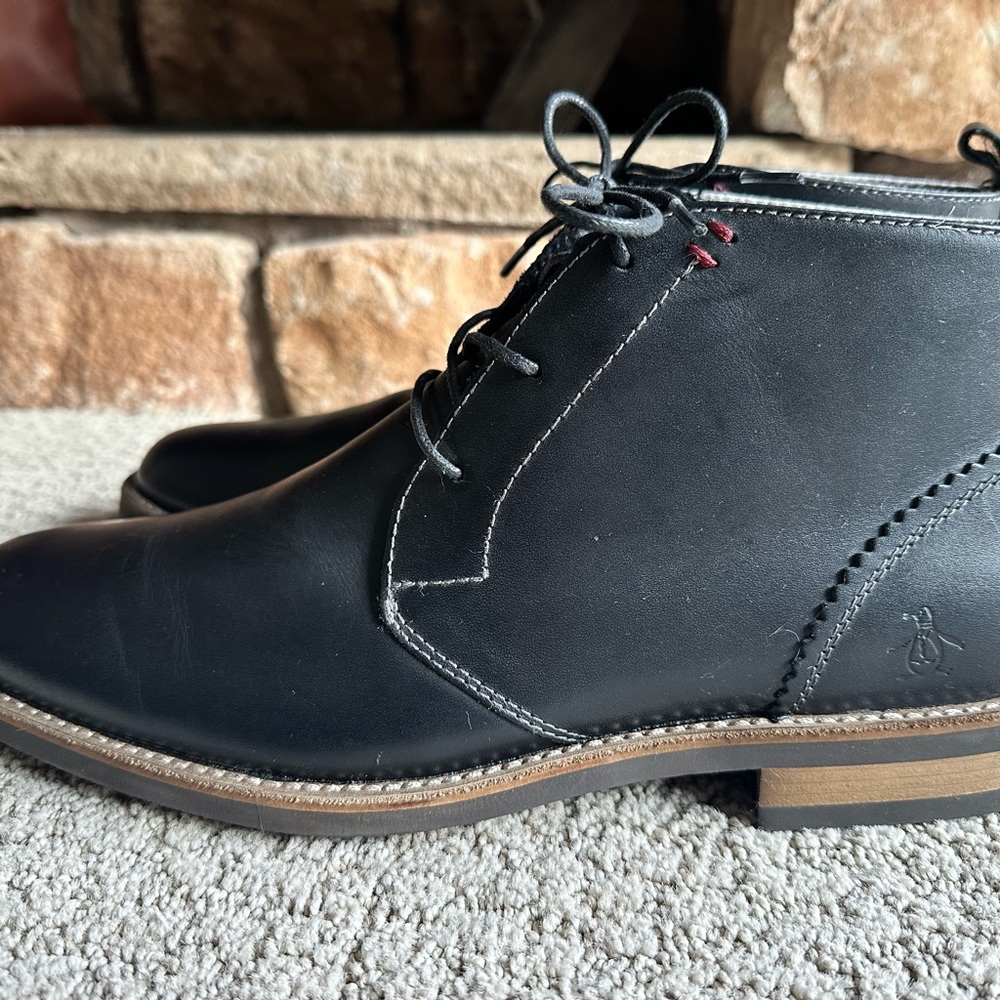 Original Penguin Black Leather Boots